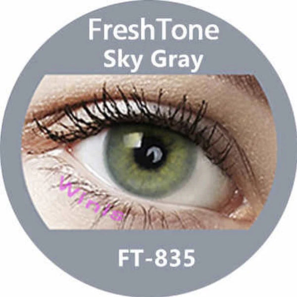 FRESHTONE SUPER NATURALS SKY GRAY (GREY) COSMETIC COLORED CONTACT LENSES